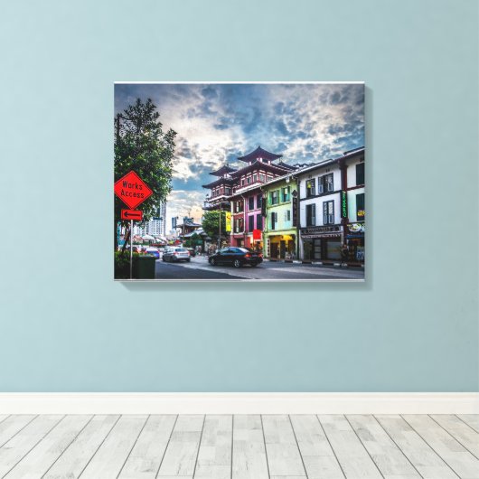 Buddha-Zahntempel in China, Singapur Leinwanddruck (Insitu (Holzboden))