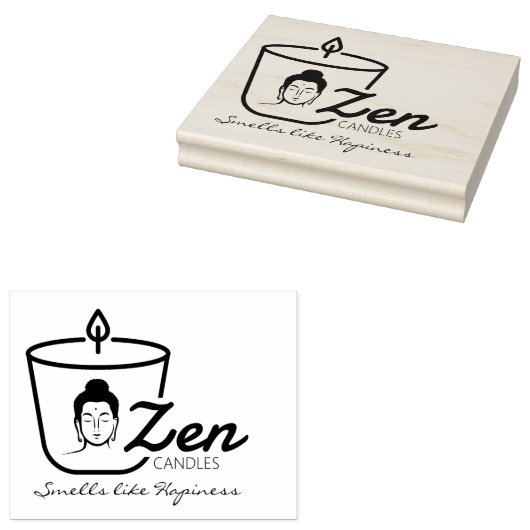 Buddha Zen Candle Kleines Geschäft, maßgeschneider Gummistempel (Stempel)