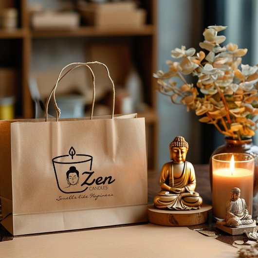 Buddha Zen Candle Kleines Geschäft, maßgeschneider Gummistempel