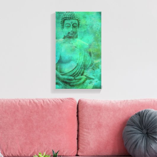 Buddha Zen Garden in der Leinwand Blau und Grün (Insitu (Wohnzimmer))