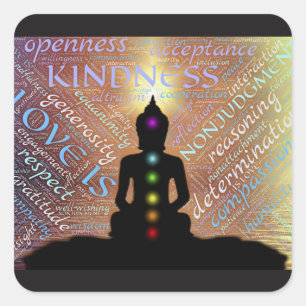 Buddha Zen Liebe Spirituelle Erleuchtung Quadratischer Aufkleber
