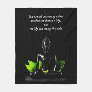 Buddha Zitat 2 Vlies-Decke Fleecedecke