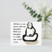 Buddha-Zitat: Alles, was wir sind Postkarte (Stehend Vorderseite)