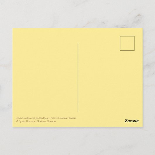 Buddha Zitat Black Frack Butterfly Blume Postkarte (Rückseite)