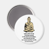 Buddha-Zitat: Das Leben ist allen lieb Magnet (Vorderseite/Rückseite)