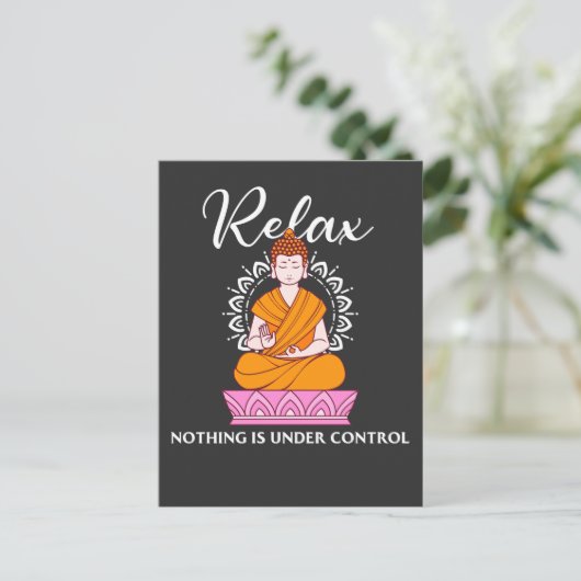 Buddha Zitat india hemu shanti Buddhistische Relax Postkarte (Stehend Vorderseite)