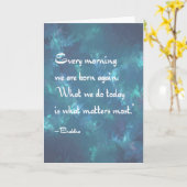 Buddha-Zitat jeden Morgen Karte (Gelbe Blume)