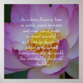 Buddha Zitat Lotus Blume Poster (Vorne)