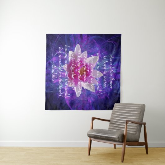 Buddha Zitat Lotus Blume Wandteppich (Beispiel (Horizontal))