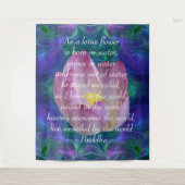 Buddha Zitat Lotus Blume Wandteppich (Vorderseite)