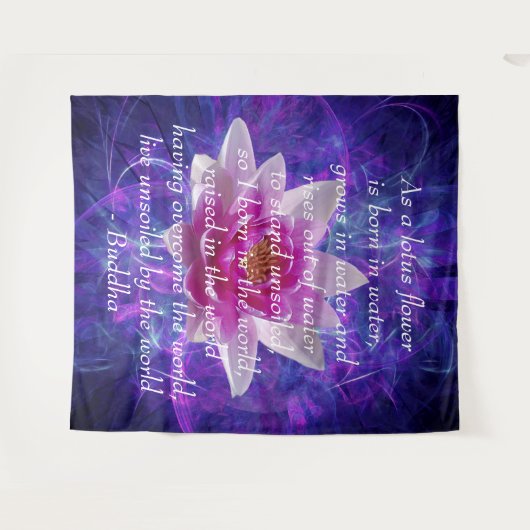 Buddha Zitat Lotus Blume Wandteppich (Vorderseite (Horizontal))