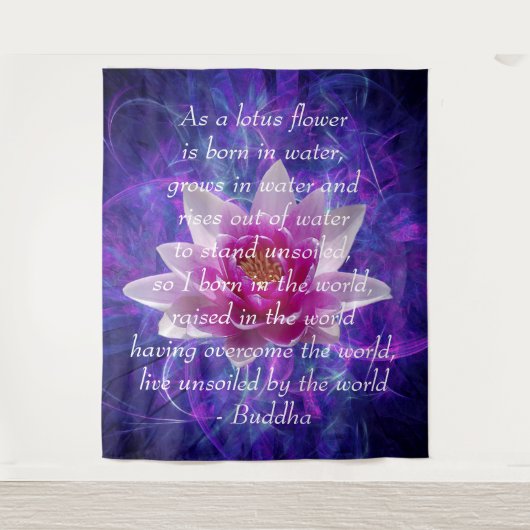 Buddha Zitat Lotus Blume Wandteppich (Vorderseite)
