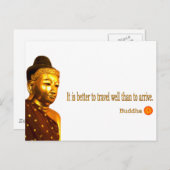 Buddha Zitat: "Reisen ist besser als Postkarte (Vorne/Hinten)