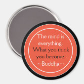 Buddha Zitat Schwarz Orange Inspiration Magnet (Vorderseite/Rückseite)