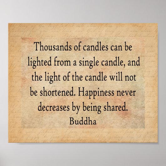 Buddha Zitat - Tausende Kerzen drucken Poster (Vorne)