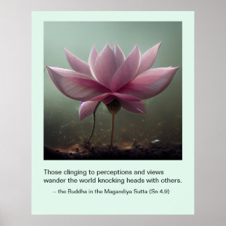 Buddha Zitat über Meinungen Leute PINK lotus Poster