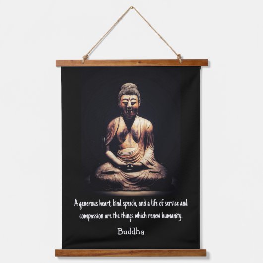 Buddha Zitat Wandteppich Mit Holzrahmen (Vorderseite)