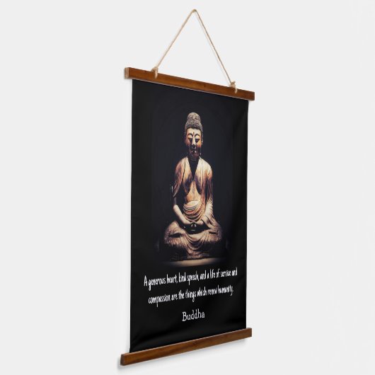 Buddha Zitat Wandteppich Mit Holzrahmen (Gewinkelt)