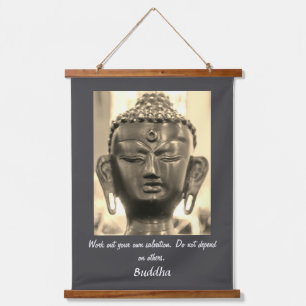 Buddha Zitat Wandteppich Mit Holzrahmen
