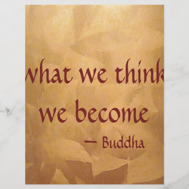 Buddha-Zitat; was wir denken zu werden (Vorderseite)
