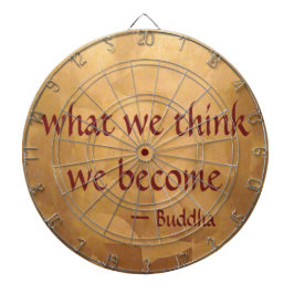 Buddha-Zitat; was wir denken zu werden Dartscheibe