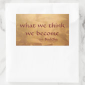 Buddha-Zitat; was wir denken zu werden Rechteckiger Aufkleber (Tasche)