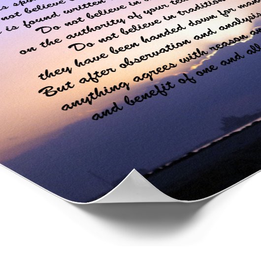 Buddha zitieren Sie News heute nicht glauben Poster (Ecke)