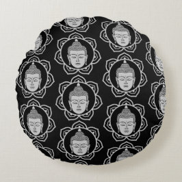 Buddha Zuhause und Leben Rundes Kissen