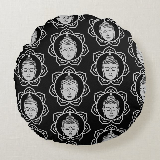 Buddha Zuhause und Leben Rundes Kissen (Vorderseite)