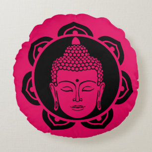 Buddha Zuhause und Leben Rundes Kissen