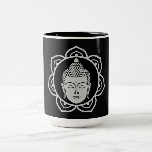 Buddha Zuhause und Leben Zweifarbige Tasse (Mittel)