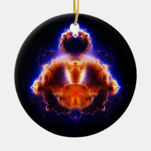 Buddhabrot Karte Mandelbrot Set Gautama Buddha Keramikornament (Vorne)