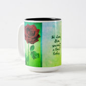 BuddhaHeute V1 #12 Zen-Tasse - Buddha-Rose Zweifarbige Tasse (Vorderseite Links)