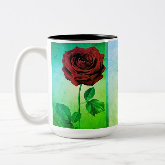 BuddhaHeute V1 #12 Zen-Tasse - Buddha-Rose Zweifarbige Tasse (Links)