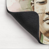 Buddhakopf aus Stein Mousepad (Ecke)