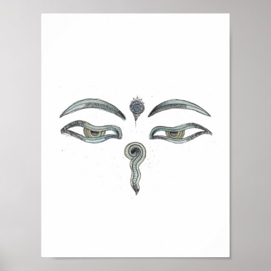 Buddhas Augen drucken Poster (Vorne)