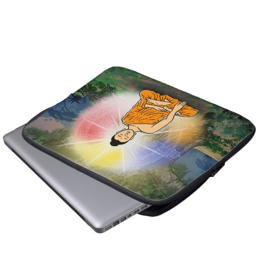 Buddhas Erleuchtung Dharma Wheel Laptop Sleeve (Vorne Knopf)