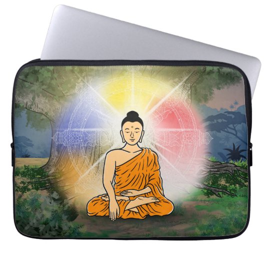 Buddhas Erleuchtung Dharma Wheel Laptop Sleeve (Vorderseite)