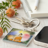 Buddhas Erleuchtung & Dharma Wheel Schlüsselanhäng Schlüsselanhänger (Vorderseite rechts)