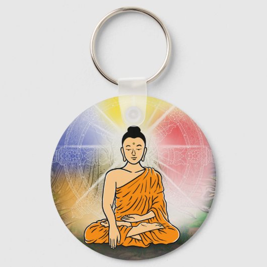 Buddhas Erleuchtung & Dharma Wheel Schlüsselanhäng Schlüsselanhänger (Vorderseite)