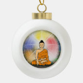 Buddhas Erleuchtung Weihnachtsschmuck Keramik Kugel-Ornament (Vorderseite)