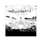 Buddhas erste Predigt Selbstmalerei-Briefmarke Permastempel (Design)