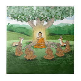 Buddhas erste sermon lehrende Keramik Tile Fliese