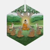 Buddhas erste sermon lehrende Ornament Aus Glas (Rückseite)