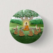 Buddhas erster Lehrknopf Button (Vorderseite)