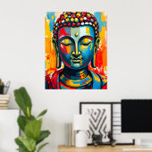 Buddhas farbenfrohe Abstrakte Malerei Poster (Heimbüro)