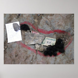 Buddhas Fußabdruck Tibet Poster