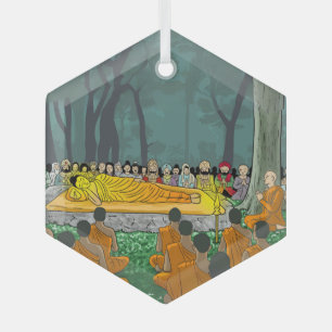 Buddhas letztes Nirvana-Ornament Ornament Aus Glas