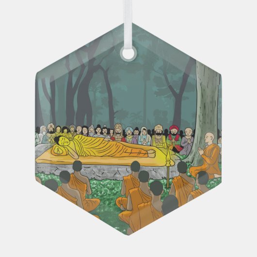 Buddhas letztes Nirvana-Ornament Ornament Aus Glas (Vorderseite)