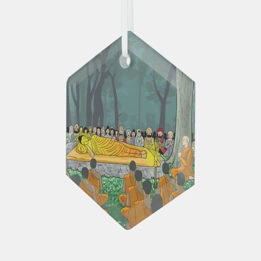 Buddhas letztes Nirvana-Ornament Ornament Aus Glas (Vorderseite Links)